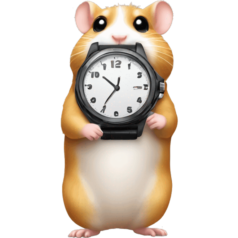 hamster looking at his watch emoji