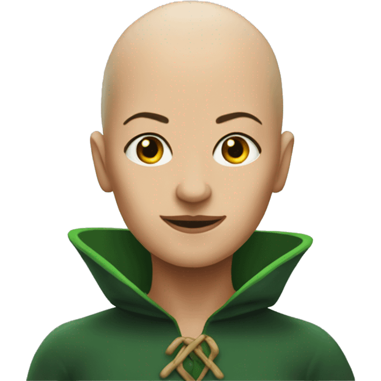 a bald green witch without cap emoji