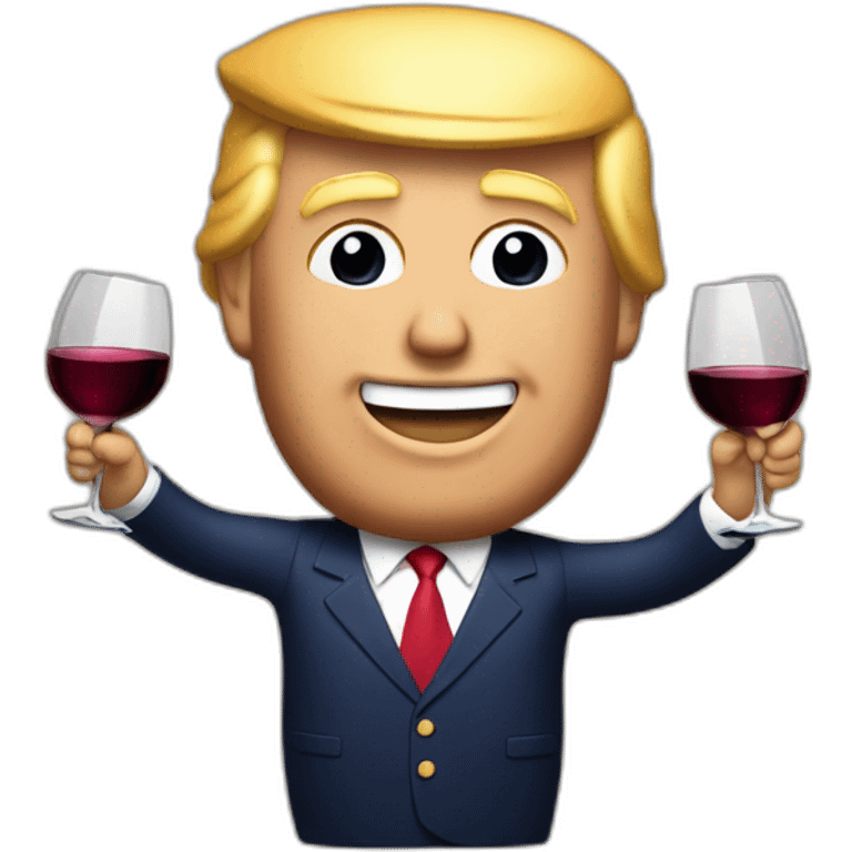 Donald trump qui boit du vin emoji