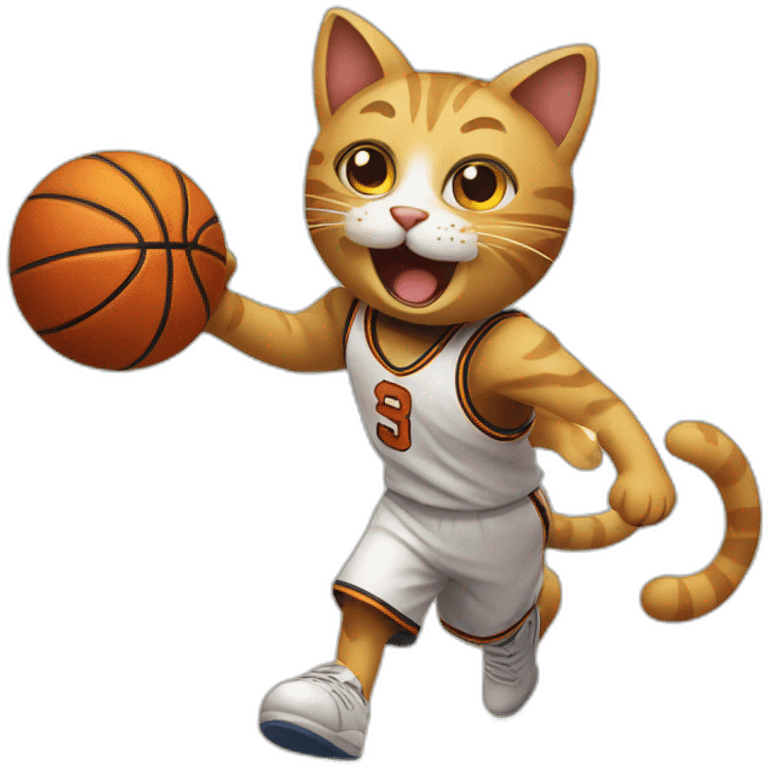 Cat playing basketball  emoji