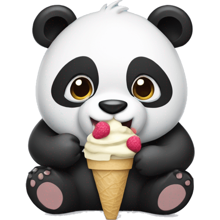 Panda eating ice cream  emoji