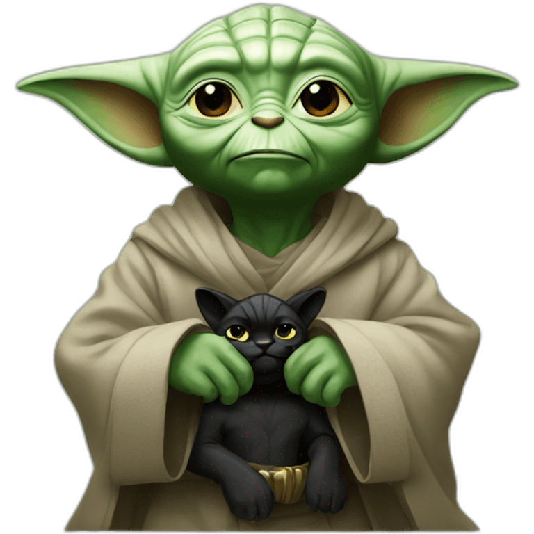 Yoda with black Panther emoji