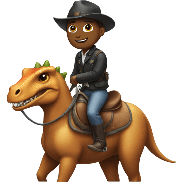 A horse riding a dinosaur emoji