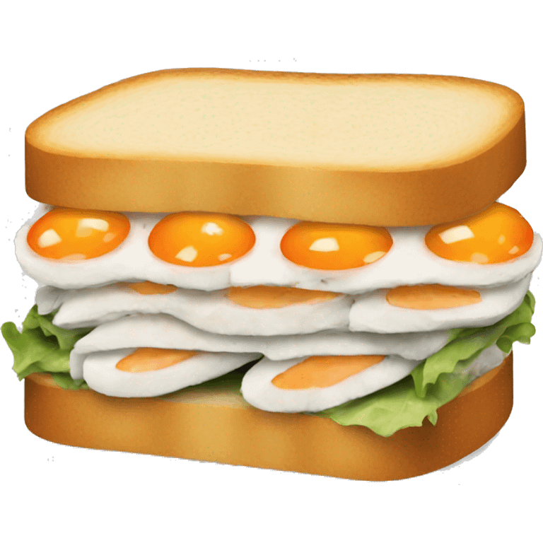 a sandwich with fish eggs emoji