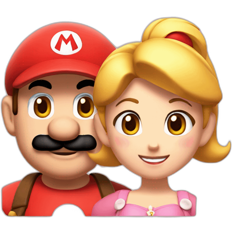 Mario and peach emoji