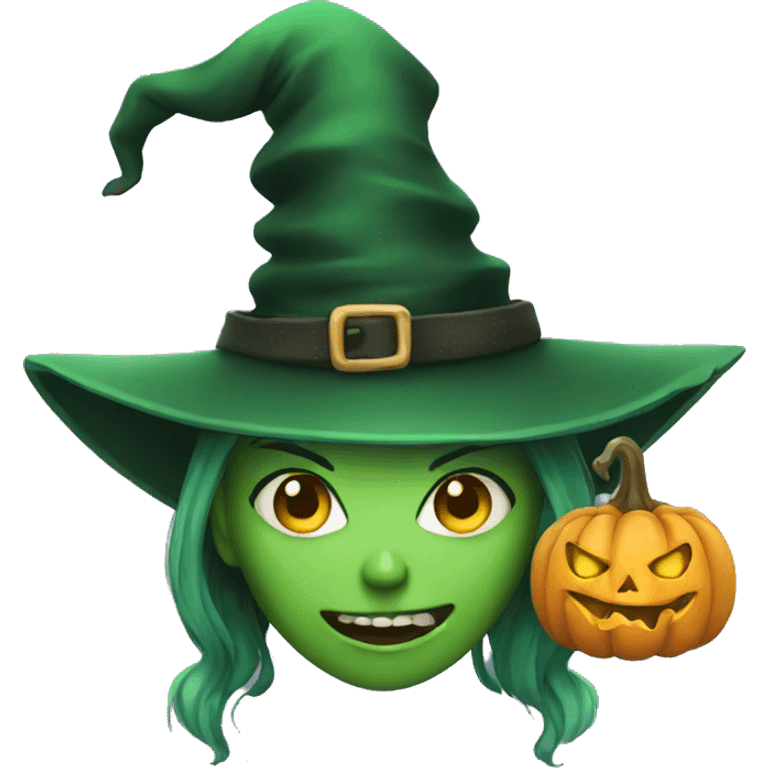 green scary witch emoji