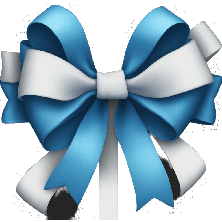 blue bow on black background emoji