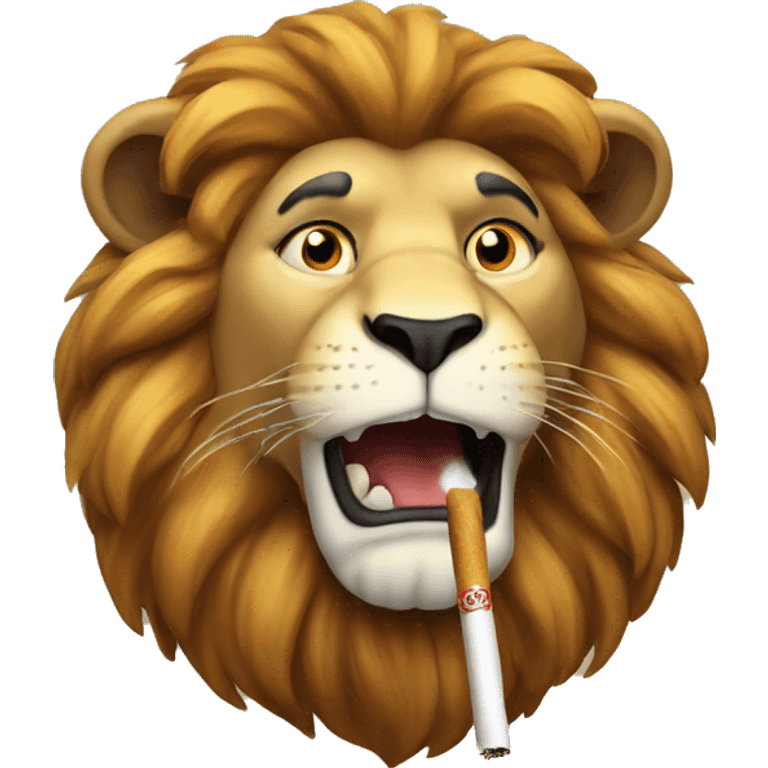 Lion smoking emoji