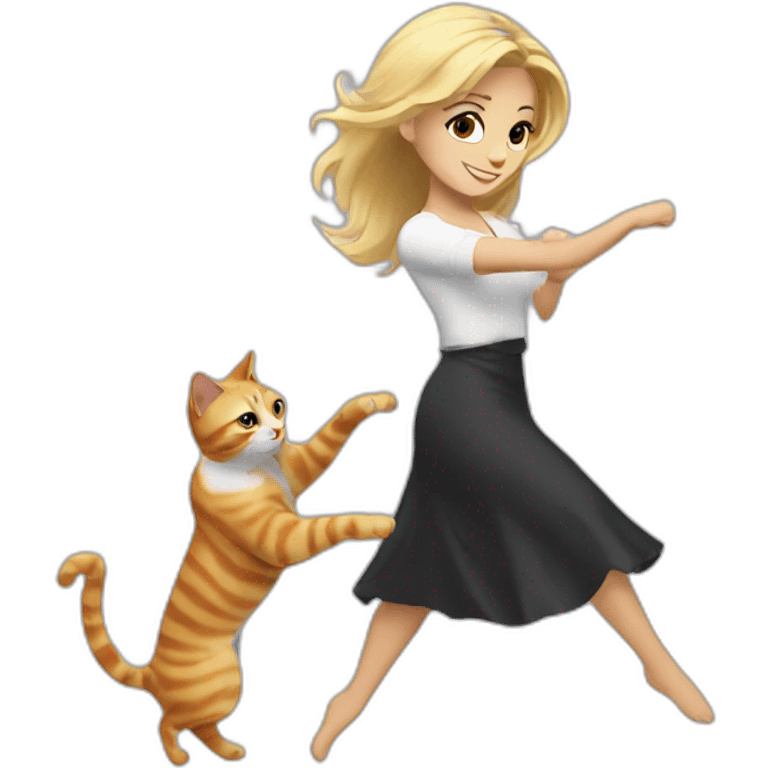 Martha Biadun blonde dance with cat emoji