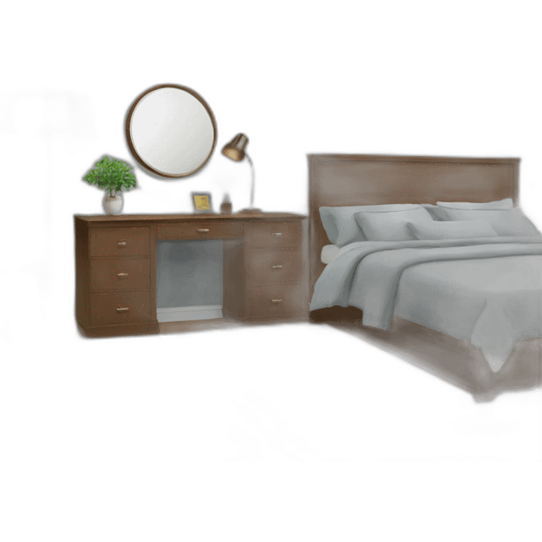 bedroom for men with mirror and closet emoji