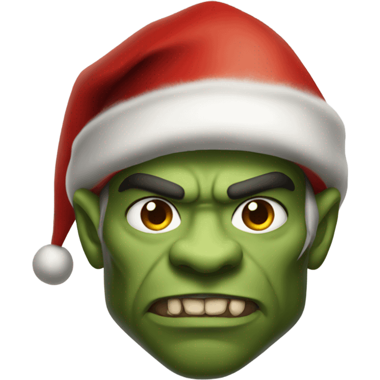 Fierce Orc ranger wearing santa hat emoji