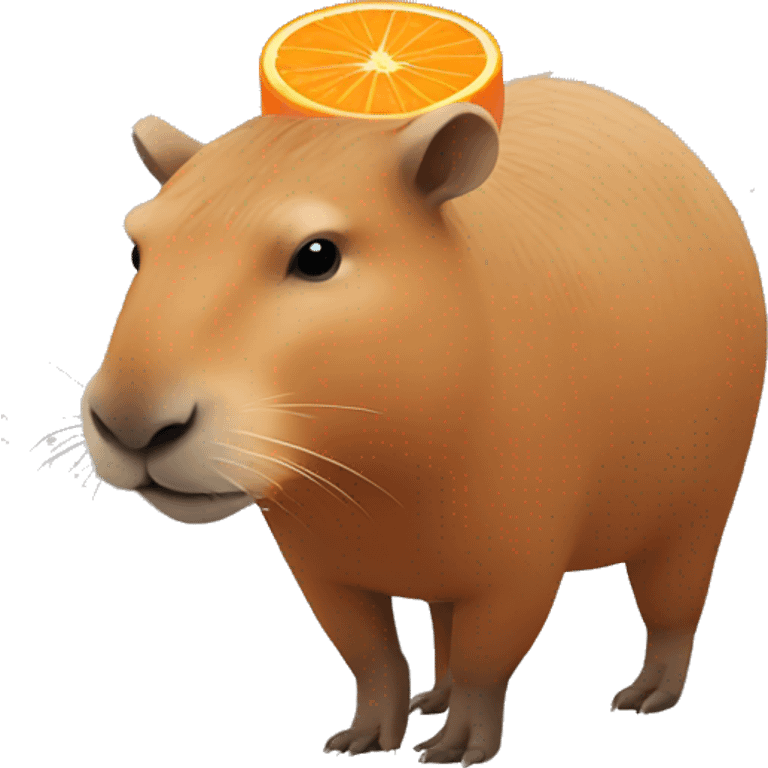 capybara with an orange on its head emoji