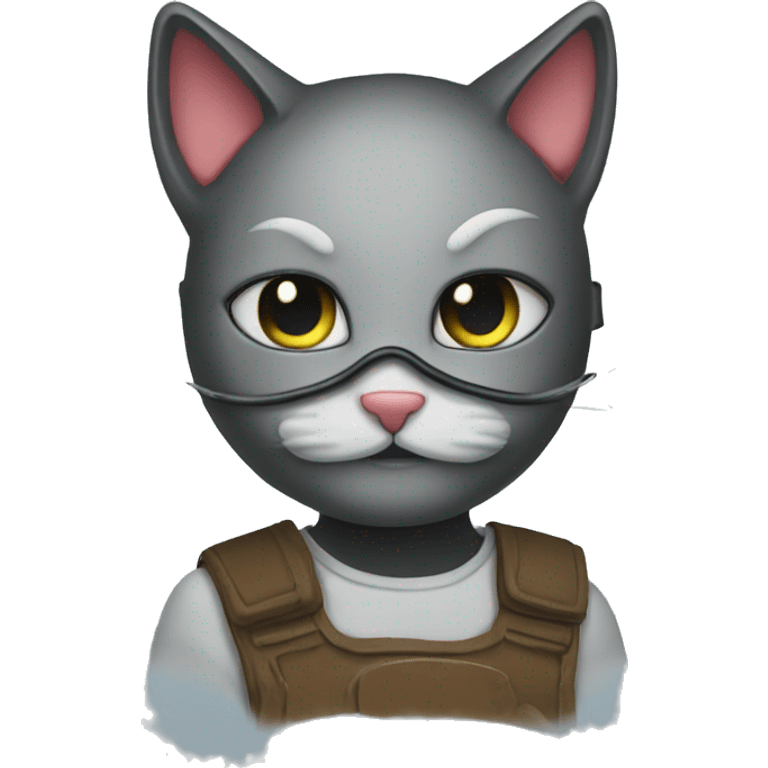 kitty with gask mask emoji