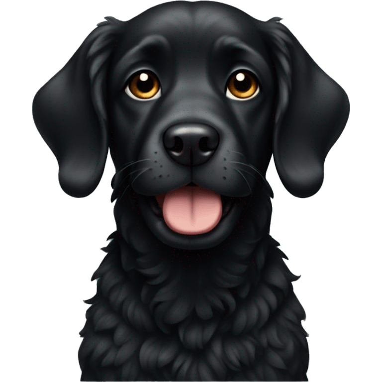 Black doodle dog  emoji