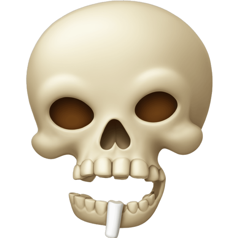 Bone sticking out of emoji mouth  emoji