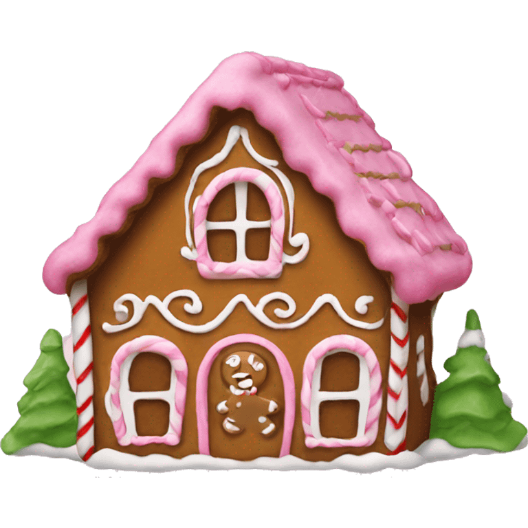 Gingerbread house pink  emoji