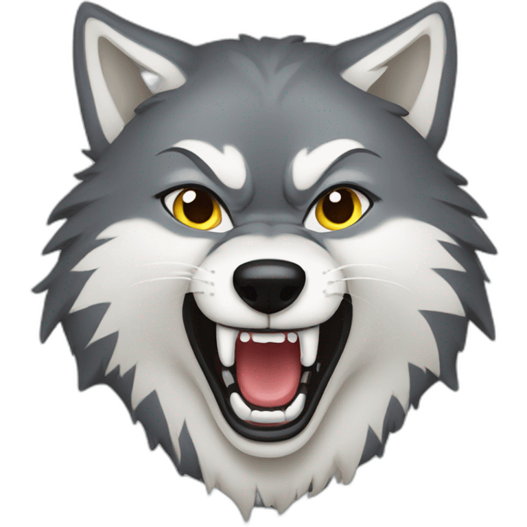 female wolf growling emoji