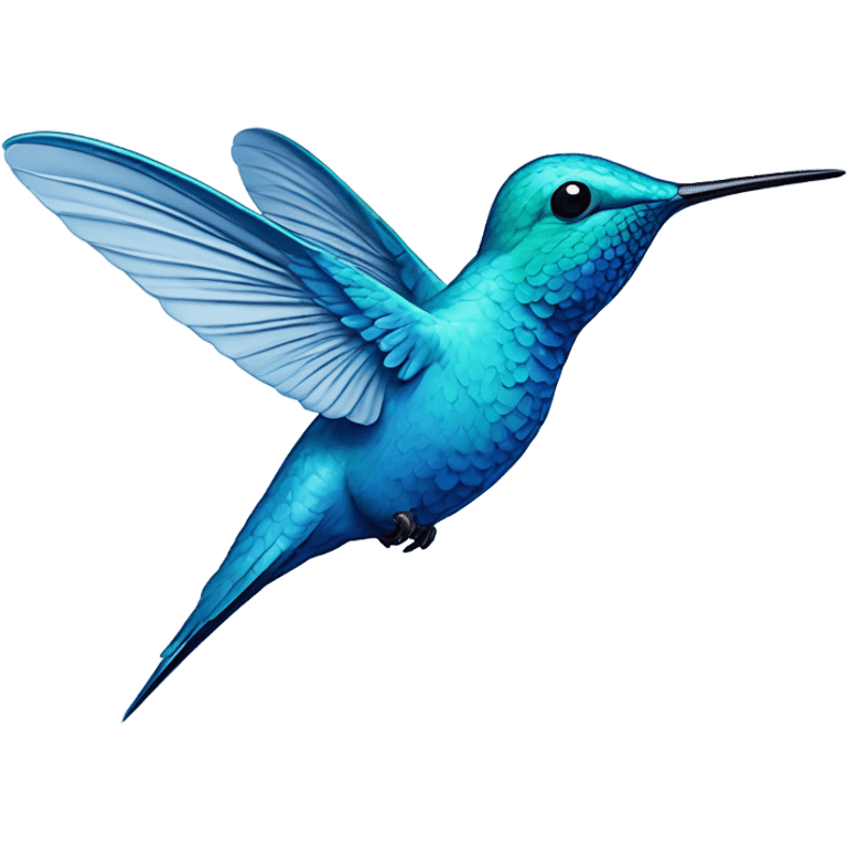 Line work hummingbird blue emoji