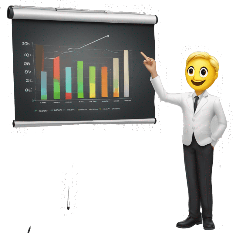 flip chart with chart growing  emoji