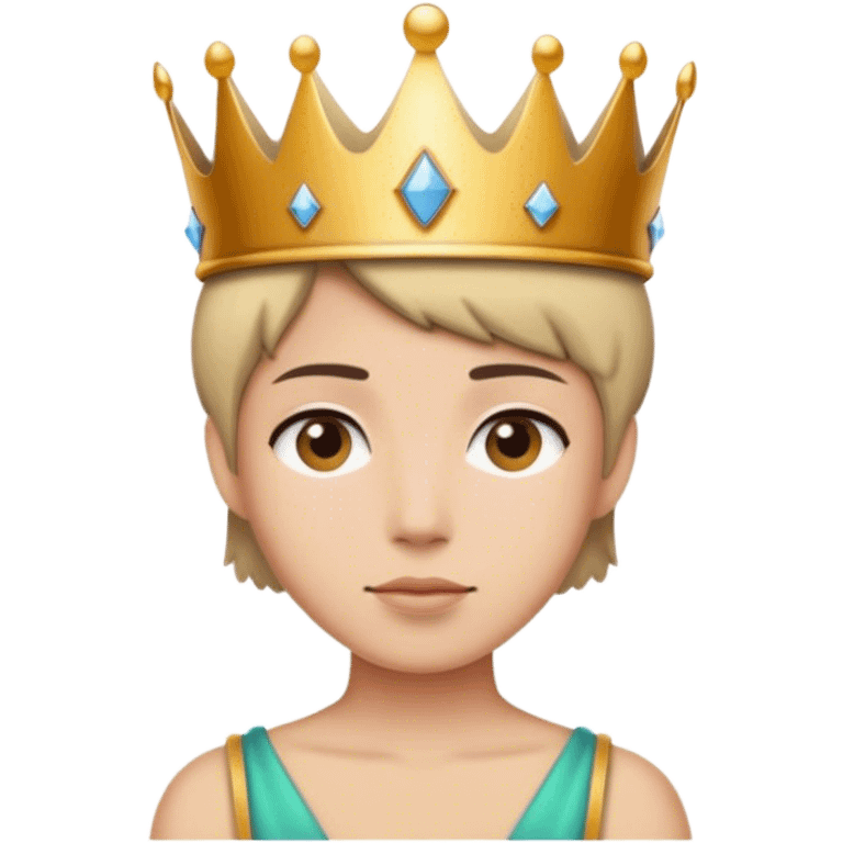 Wearing a crown short hair emoji