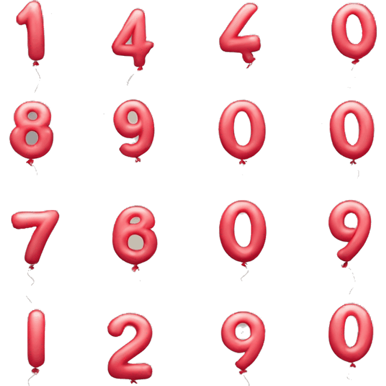 Balloon numbers emoji