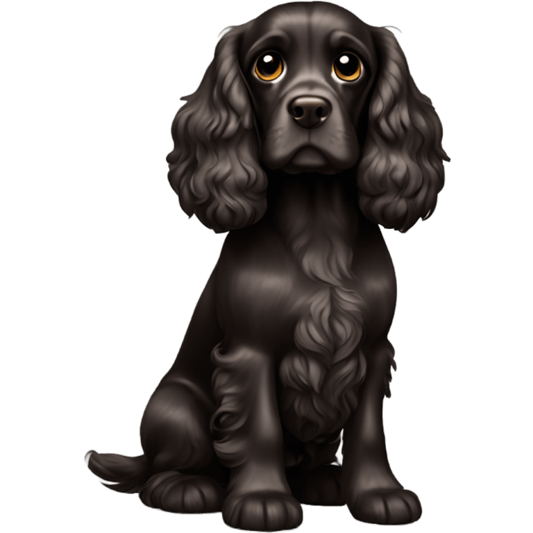 Cocker spaniel dark brown monochrome  emoji