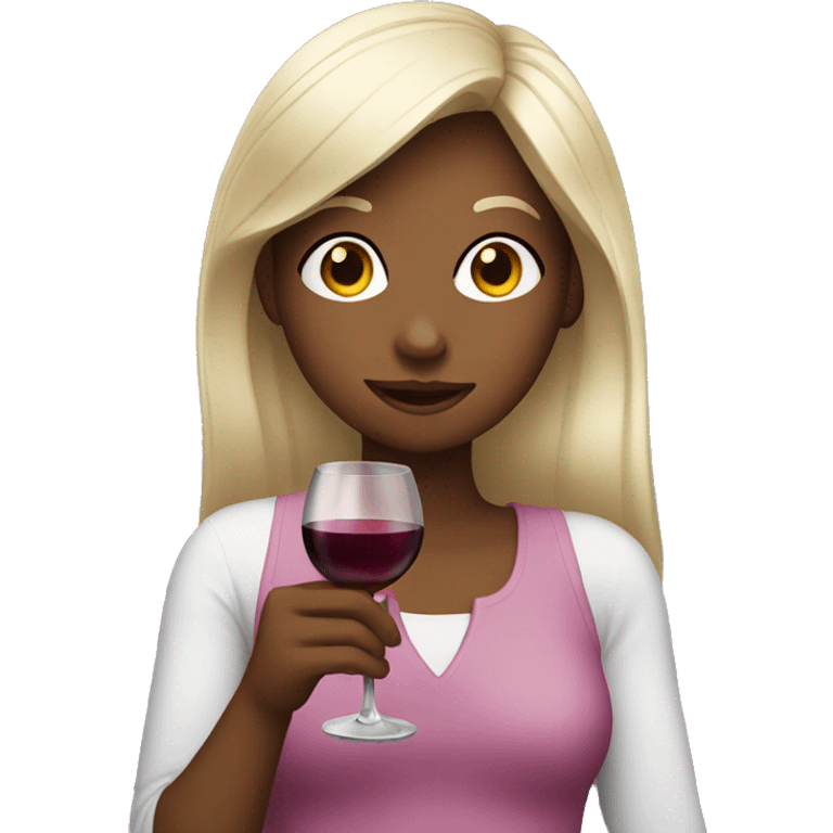 girl sipping wine emoji