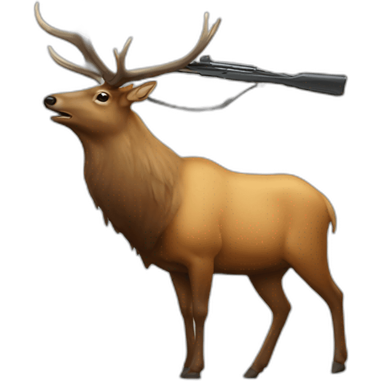 Elk with a rifle emoji