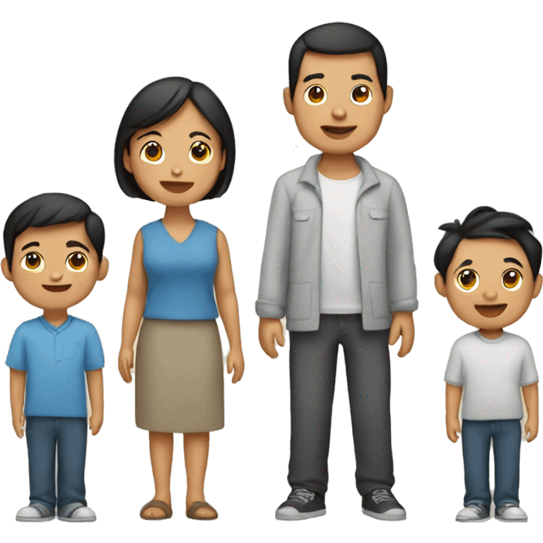 Filipino family mom, dad, boys emoji