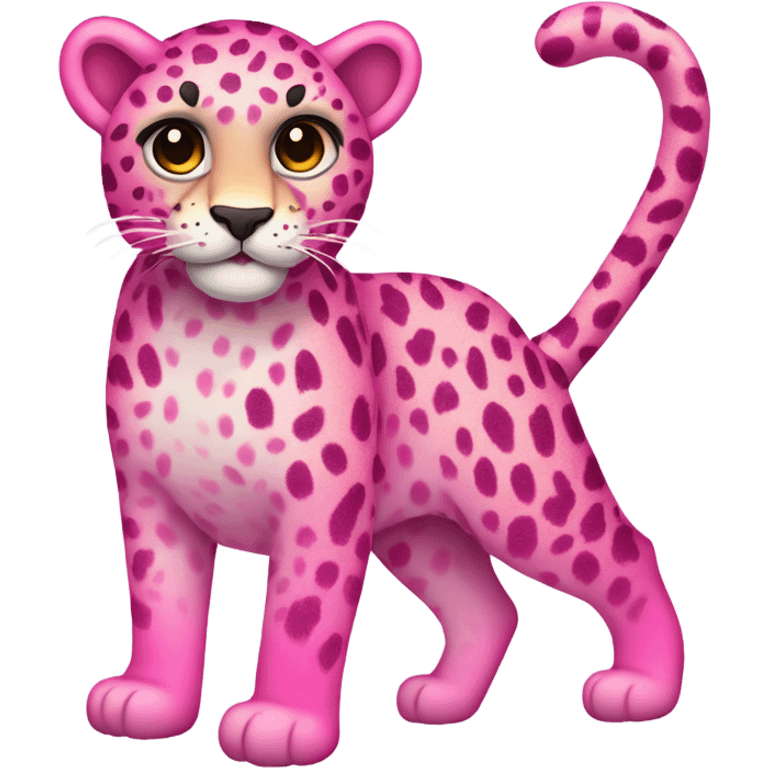 Pink ombre full body  leopard with glitter  emoji