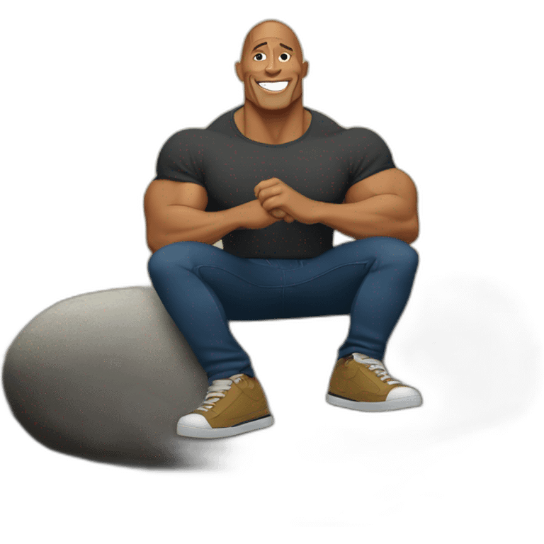 dwayne johnson sit on a rock emoji