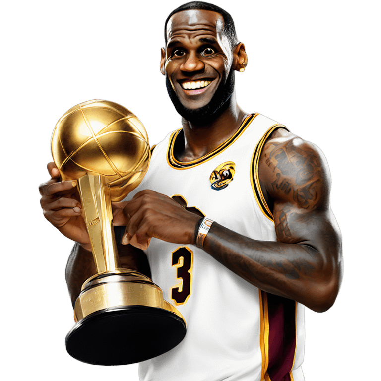 LeBron holding the championship trophy  emoji