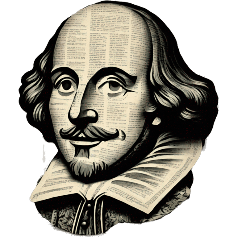 Shakespeare made of newspaper cuttings 420 hemp roses flowers plants leaves emoji