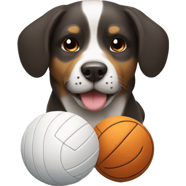 dog with a volleyball emoji