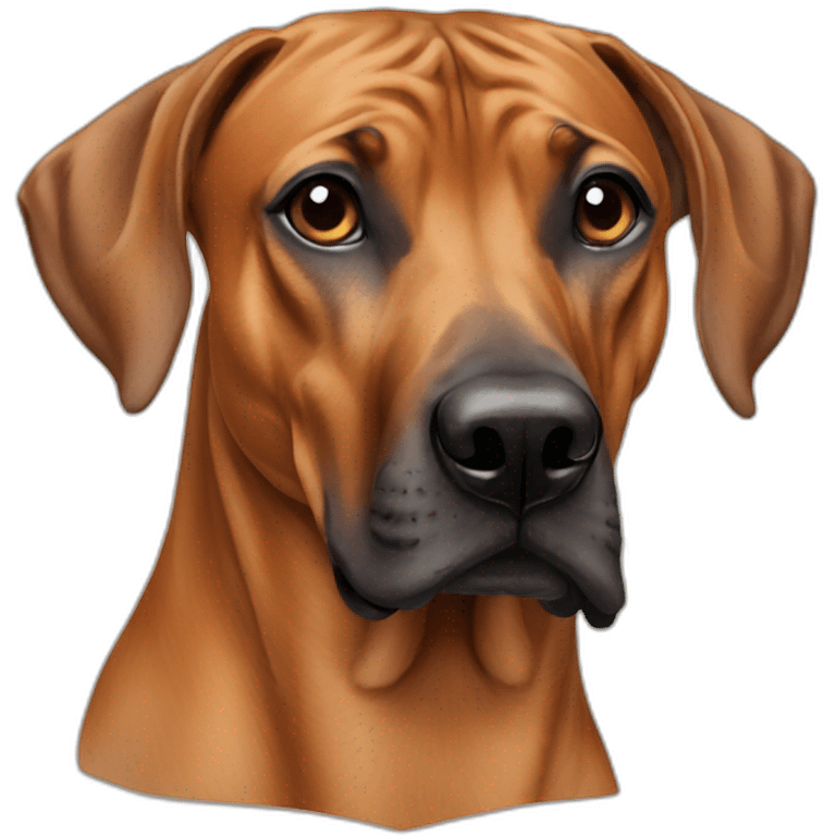 Rhodesian ridgeback with big black eyes emoji