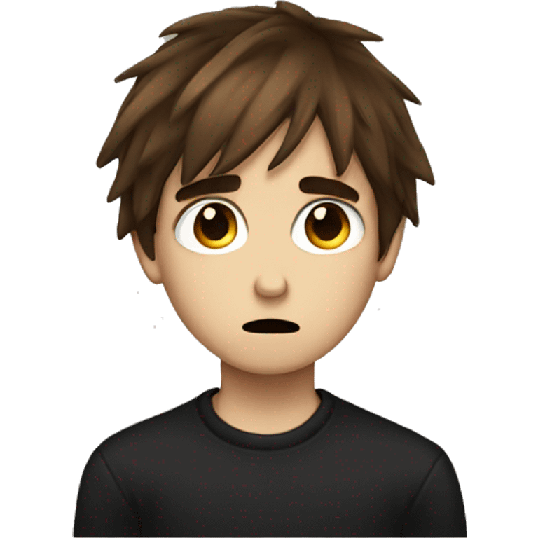 sad emo boy with brown hair emoji