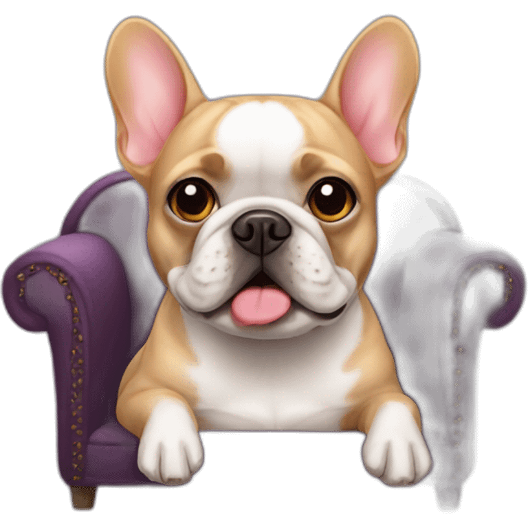 French bulldog in sofa emoji