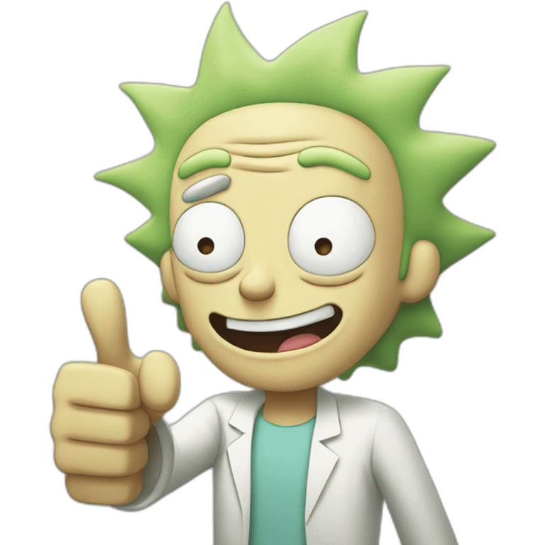 Happy Rick morty thumbs up emoji