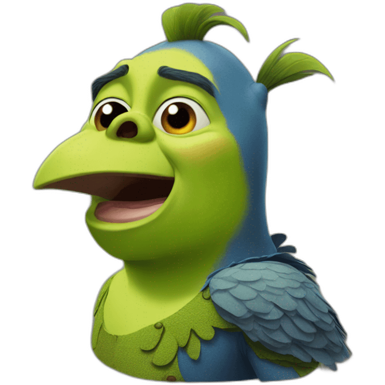 shrek as a bird emoji