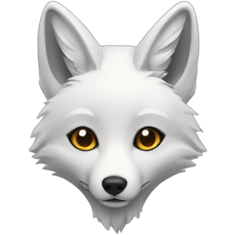 blue white fox emoji