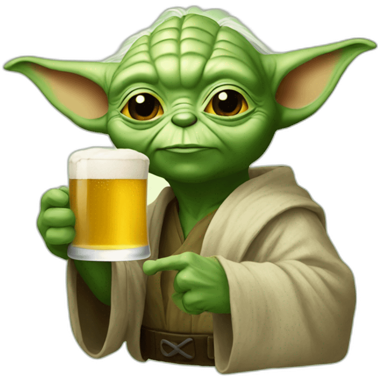 Yoda with beer emoji