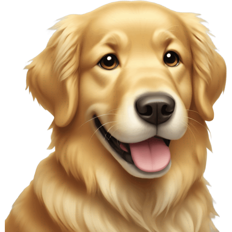 Smiling fluffy golden retriever  emoji