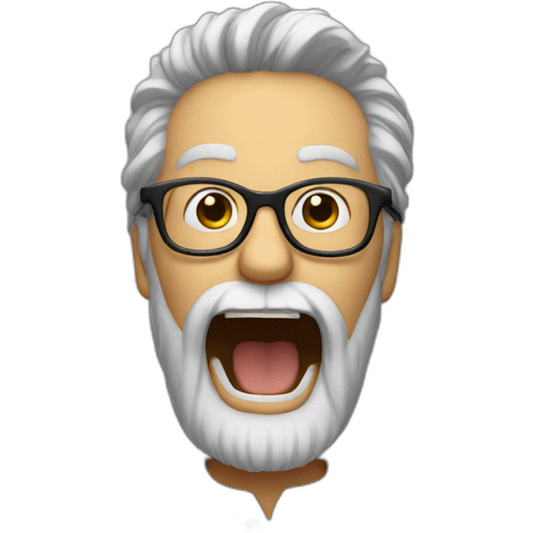 shouting bearded man with glasses emoji