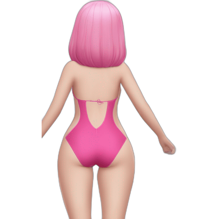 slim Princess Bubblegum full body pawg small swimsuit from back emoji