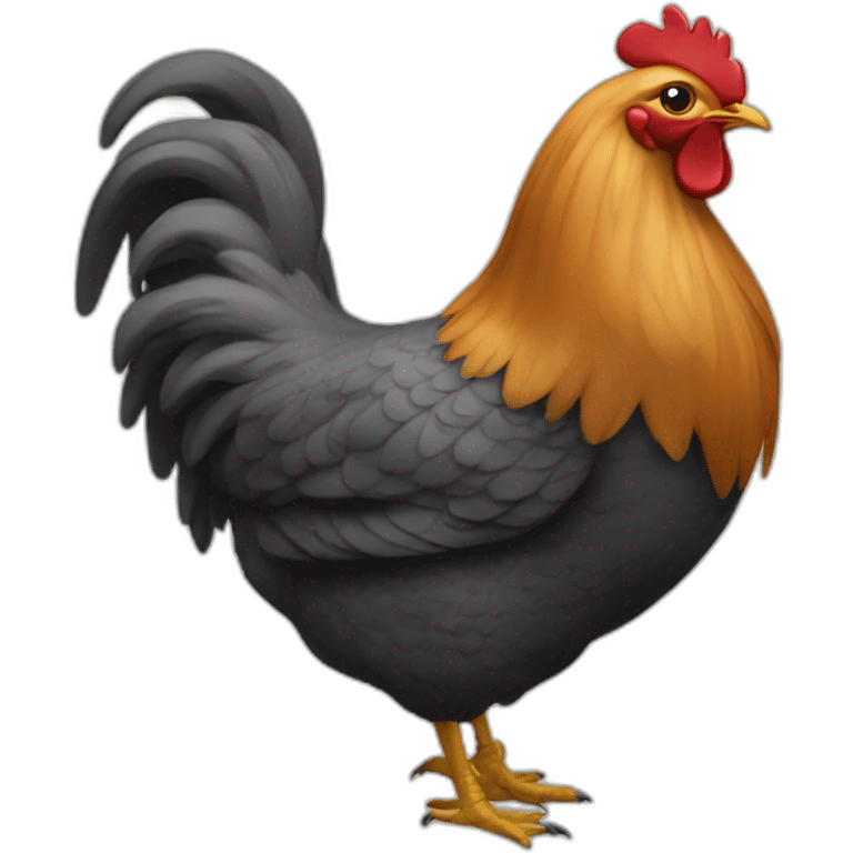 Chat sur une poule emoji