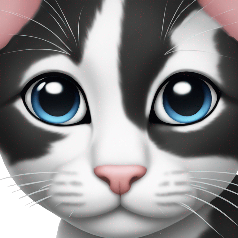 Cute tuxedo cat face emoji