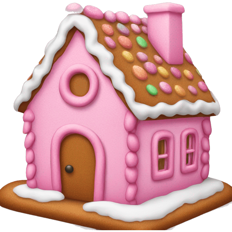 Pink Gingerbread house  emoji