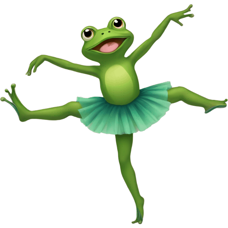 frog doing ballet emoji