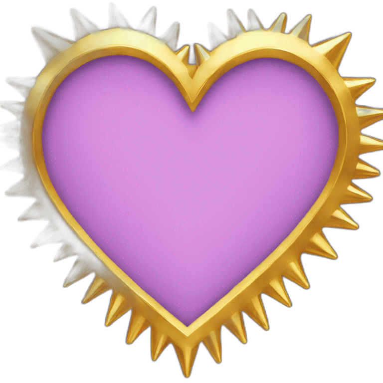 Gold spiky heart frame emoji