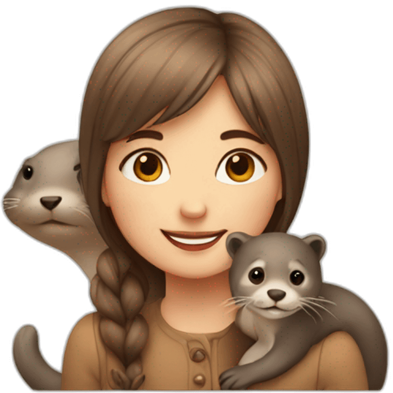 a cute danish girl and her otter emoji